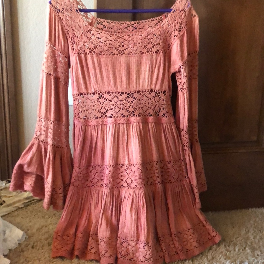 Free people long sleeve mini dress